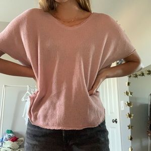 pink knit top